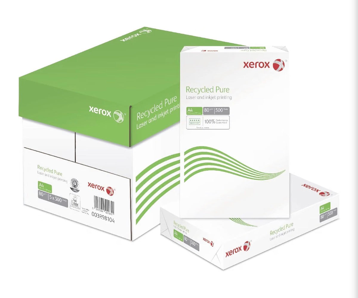 Xerox Recycled A4 80gsm White Copier Printer Paper 5 x 500 Sheets / 1 Box