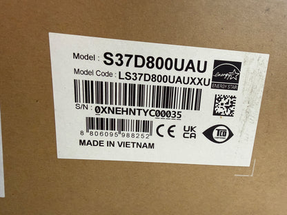 Samsung S80UD 37 Inch 4K Ultra HD VA Monitor 60Hz 5ms Black LS37D800UAUXXU