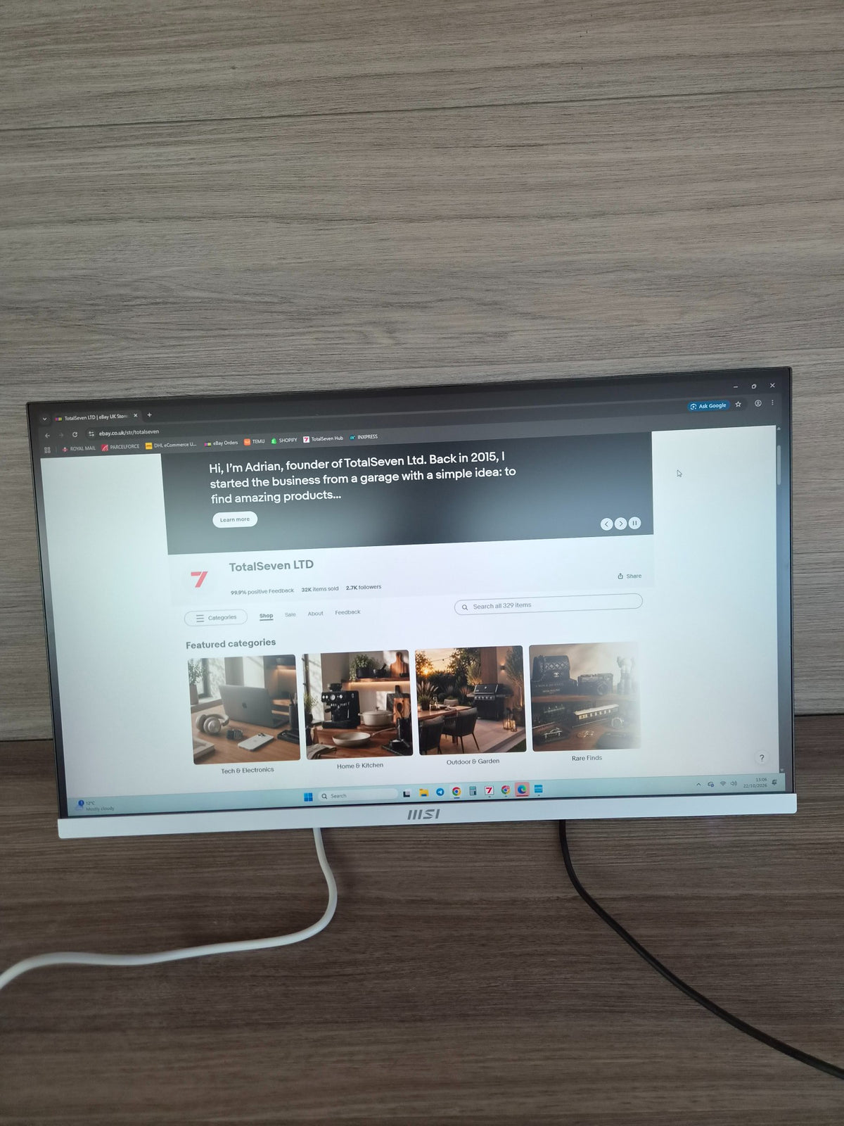 MSI PRO MP273QW 27" WQHD IPS Gaming Monitor 144Hz 1ms 2560x1440 White PC