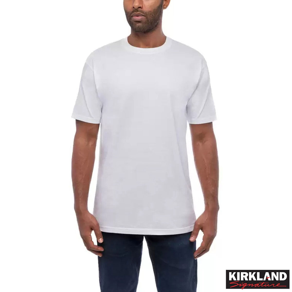 Kirkland Signature Men's White Crewneck Cotton T-Shirt 6 Pack Large Everyday