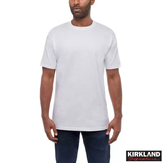 Kirkland Signature Men's White Crewneck Cotton T-Shirt 6 Pack Large Everyday