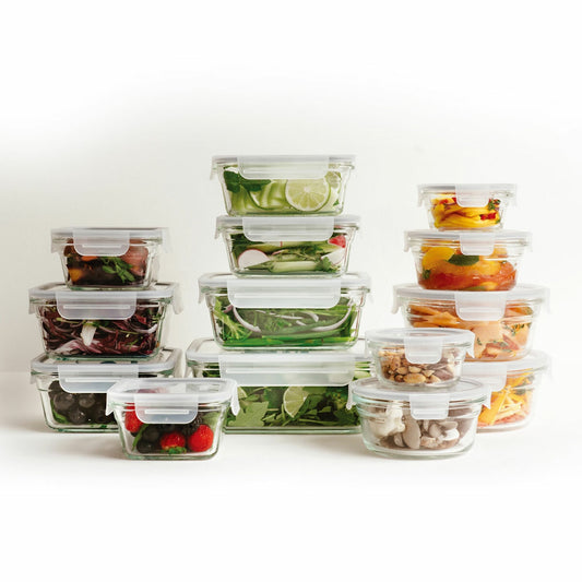 Glasslock Glass Food Storage Containers 28 Piece Set Airtight Microwave Oven
