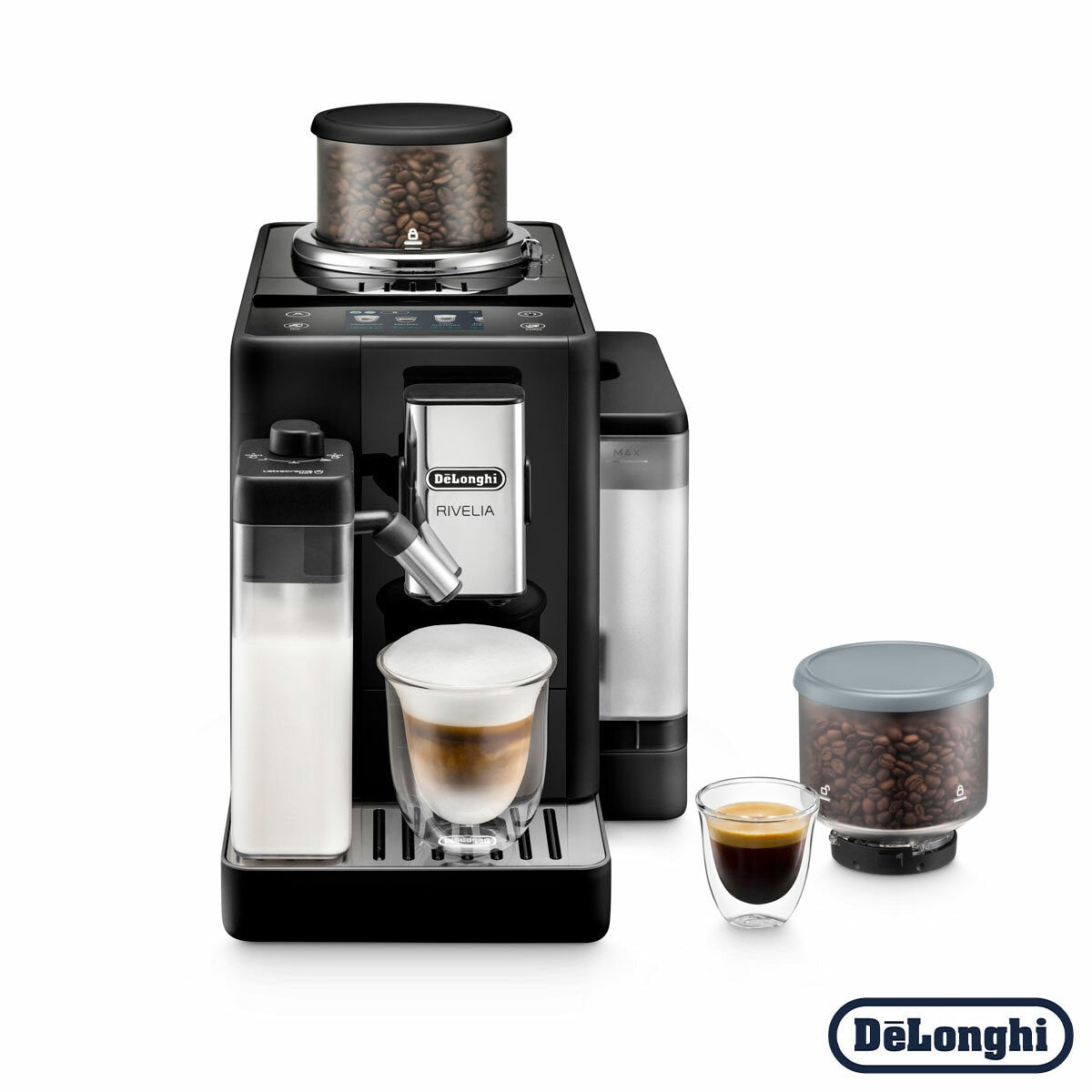 De'Longhi Rivelia Bean to Cup Coffee Machine EXAM440.55.B Black 1.4L 19 Bar