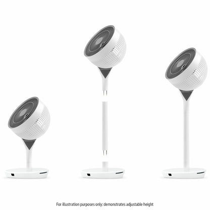IRIS Woozoo STF-360DC-N 360° Pedestal Fan Air Circulator 12 Speed White Grey