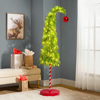 6ft Pre-Lit Whimsical Christmas Tree 150 LED Lights Indoor Festive Decor