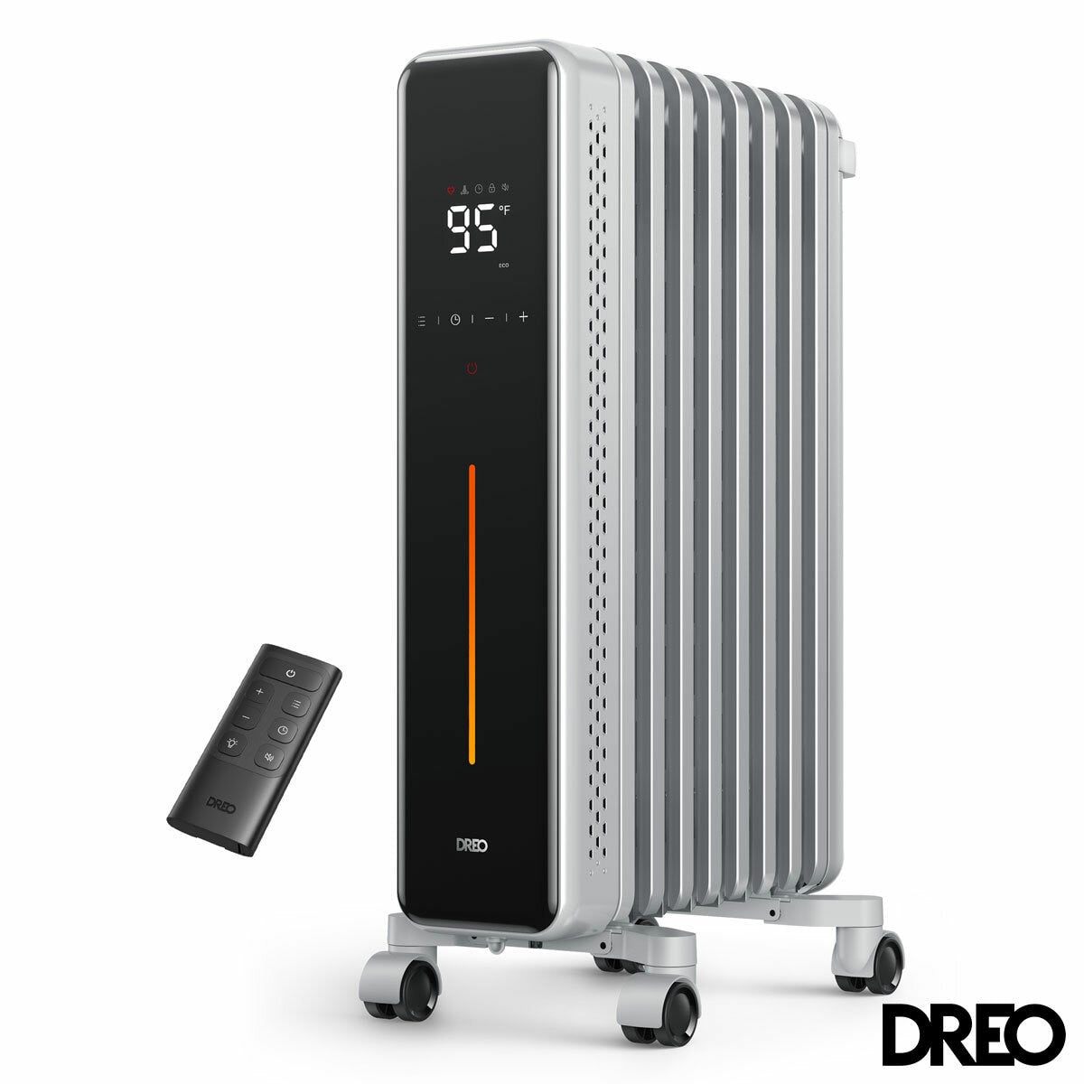 Dreo OH621 Oil Filled Radiator 1500W LED Display Remote Control White 9 Fin