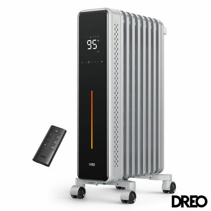 Dreo OH621 Oil Filled Radiator 1500W LED Display Remote Control White 9 Fin