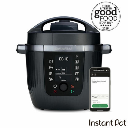 Instant Pot Pro 5.7L 10-in-1 Multicooker Pressure Slow Cooker Caviar Grey 6Qt
