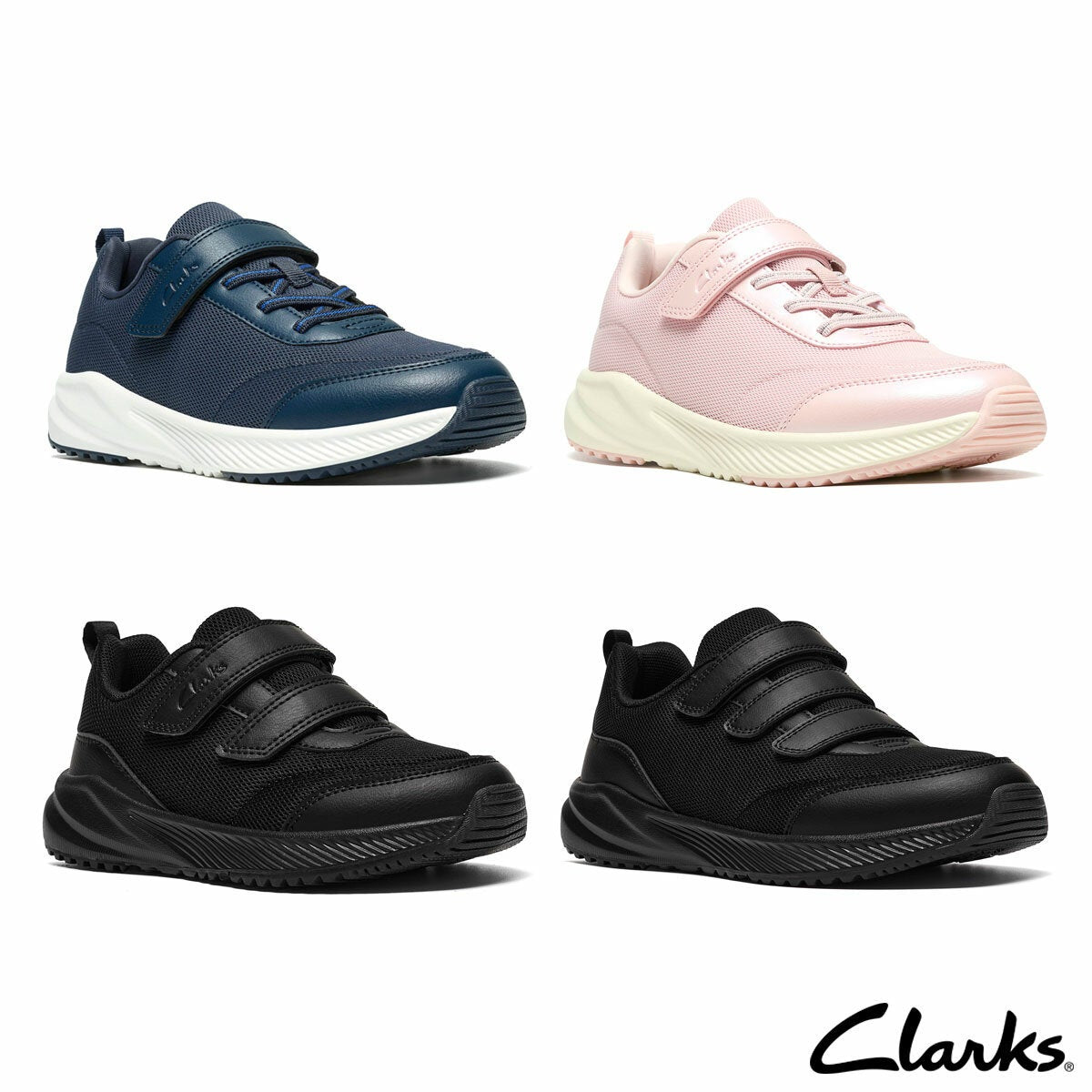 Clarks Kids Deyes Coast Trainer Boys Girls School Casual Various Sizes Colours