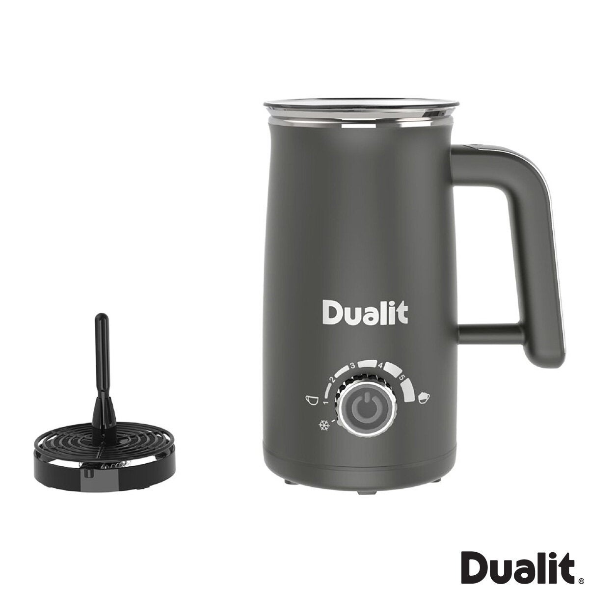Dualit Milk Frother Max Grey 580ml Hot Chocolate Maker Cordless Cool-Touch Jug