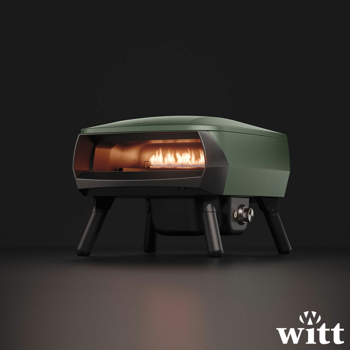 Witt Piccolo Rotante Gas Pizza Oven 13" 500°C 5 Piece Bundle Green Outdoor