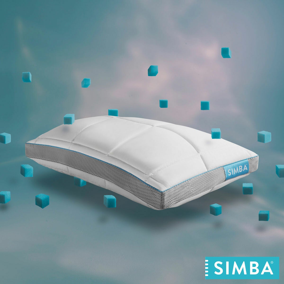 Simba Hybrid Flex Pillow 45x70cm Adjustable Nanocubes Cool-Touch Cotton Cover