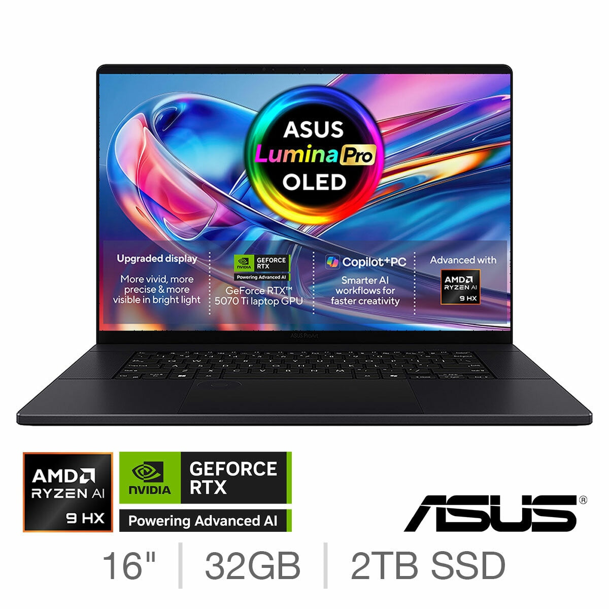 ASUS ProArt H7606WR 16" 4K OLED Laptop AMD Ryzen AI 9 32GB 2TB RTX 5070 Ti
