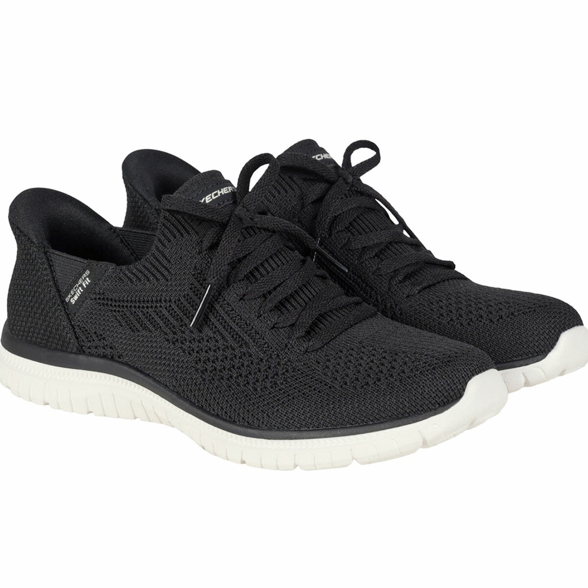 Skechers Ladies Swift Fit Slip On Trainers Shoes Black UK Size 4