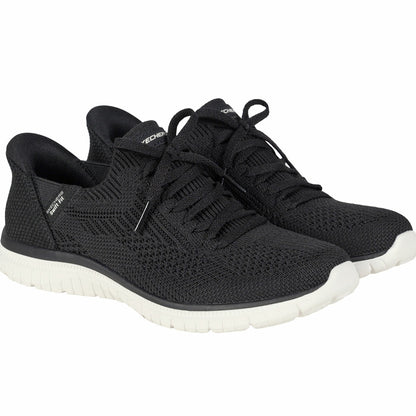 Skechers Ladies Swift Fit Slip On Trainers Shoes Black UK Size 4