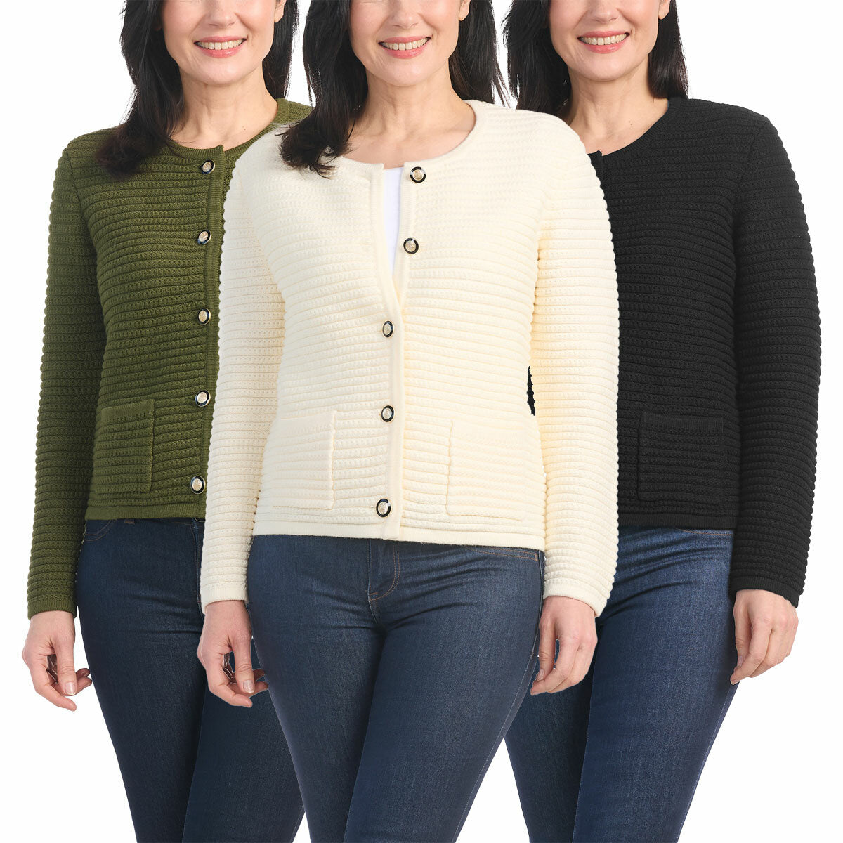 Hilary Radley Textured Knit Jacket Womens Coat Various Colours Size Small
