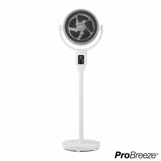 Pro Breeze AirFlo 43" Hybrid Pedestal Fan 9 Speed Remote Control White 24W