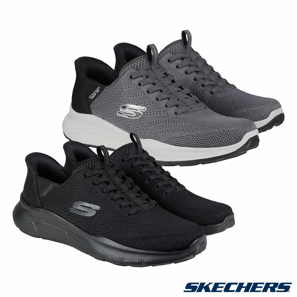Skechers Equalizer 5.0 Swift Fit Mens Running Trainers Black Charcoal