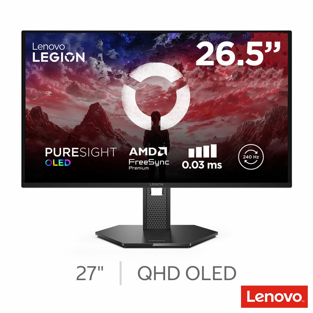 Lenovo Legion 27Q-10 QD-OLED Gaming Monitor 27" QHD 240Hz Black 67E1GAC1UK