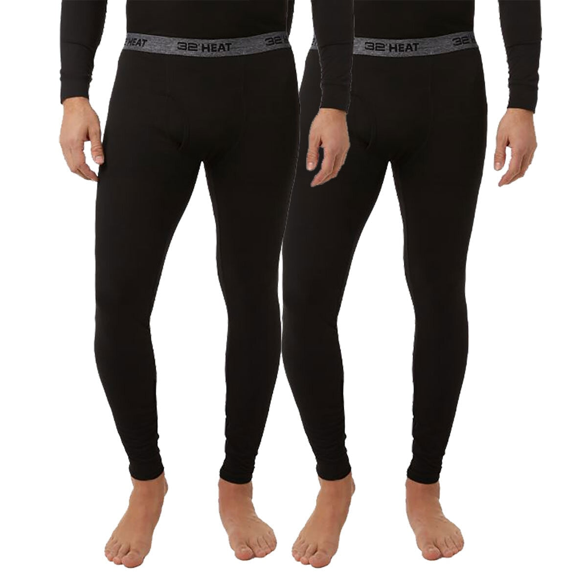 32 Degrees Heat Thermal Base Layer Trousers Pants Black Men 2 Pack Small size S