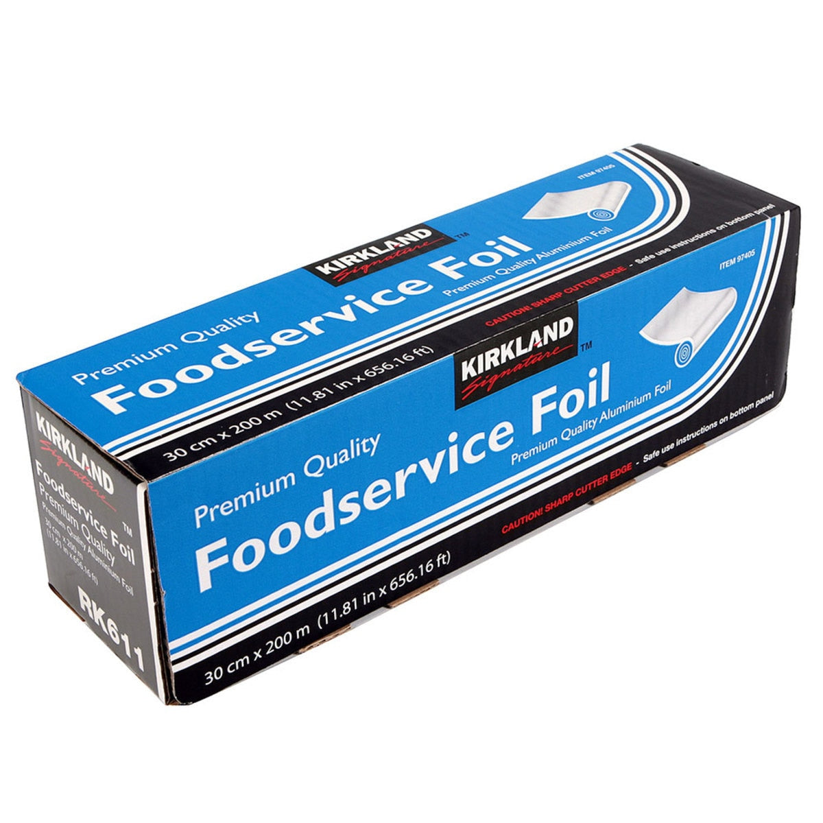 Kirkland Signature Aluminium Foil 30cm x 200m Sharp Cutter Kitchen Baking
