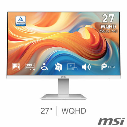 MSI PRO MP273QW 27" WQHD IPS Gaming Monitor 144Hz 1ms 2560x1440 White PC