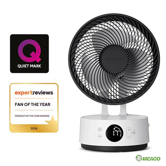 Meaco Sefte 8" Rechargeable Air Circulator Desktop Fan Cordless 12 Speed White