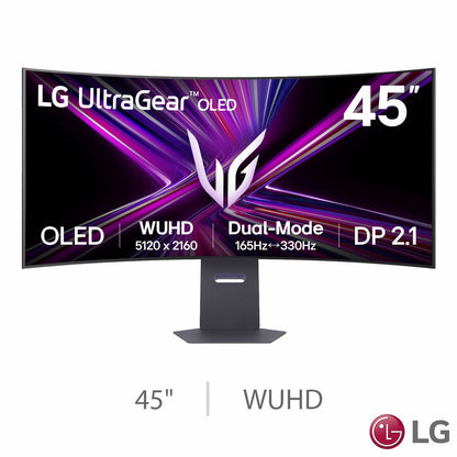 LG UltraGear 45" Curved OLED Gaming Monitor 45GX950A 165Hz WUHD 5K2K Black
