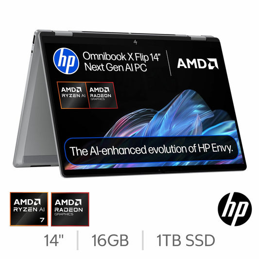HP Omnibook X 14 Flip 2-in-1 Convertible Laptop AMD Ryzen AI 7 16GB 1TB OLED