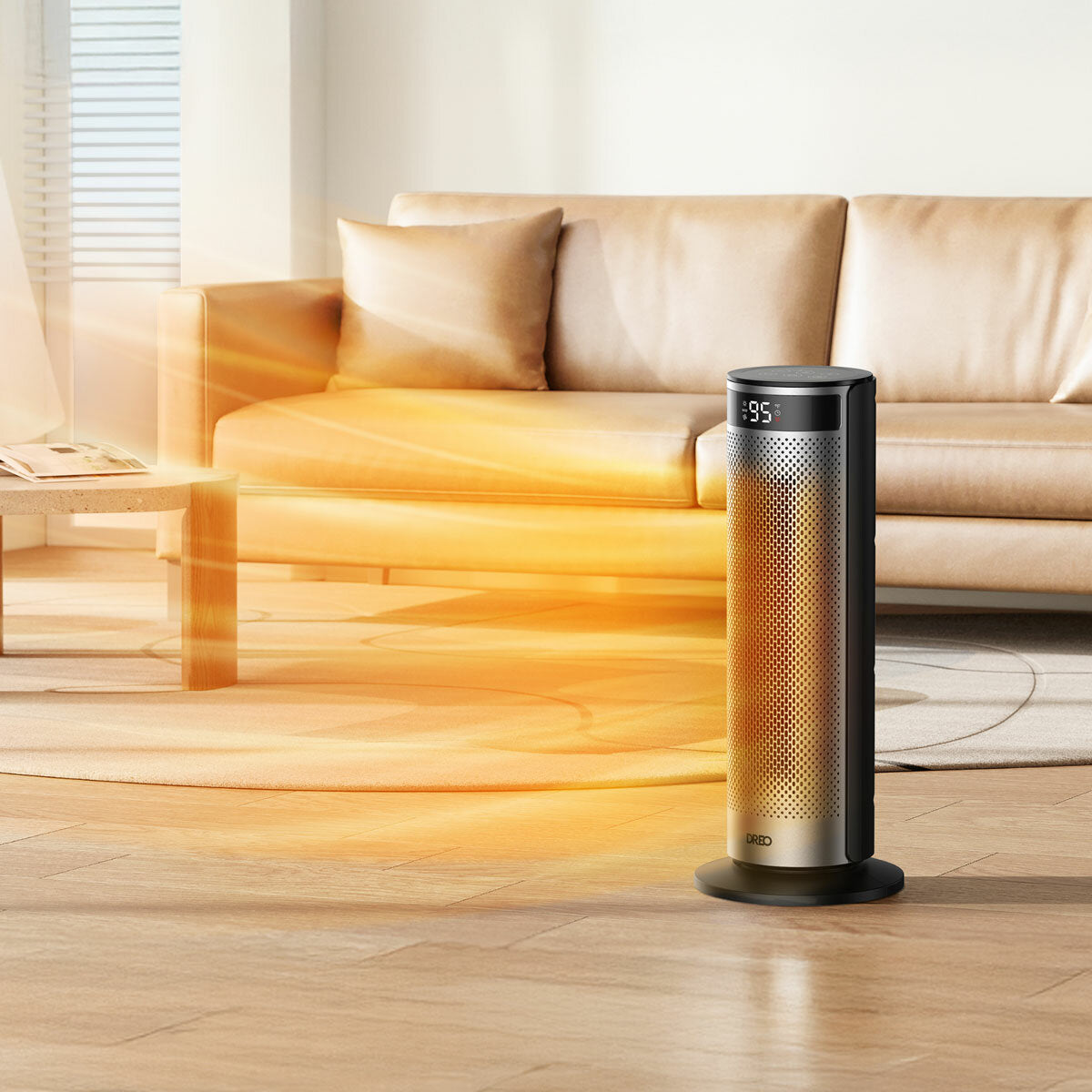 Dreo Solaris 628 Ceramic Tower Heater 2000W Oscillating Remote Control Black