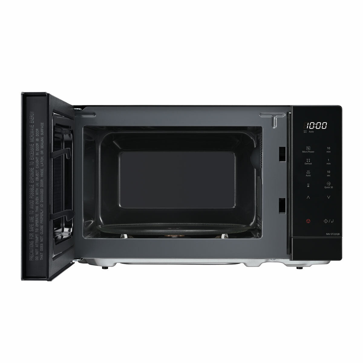 Panasonic NN-ST22QBBPQ 20L Solo Microwave 800W Black Compact 5 Power Levels