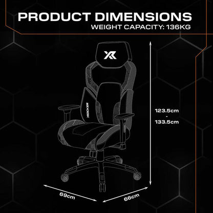 X Rocker Kunai RGB Gaming Chair LED Lights PU Leather PC Desk Chair Black