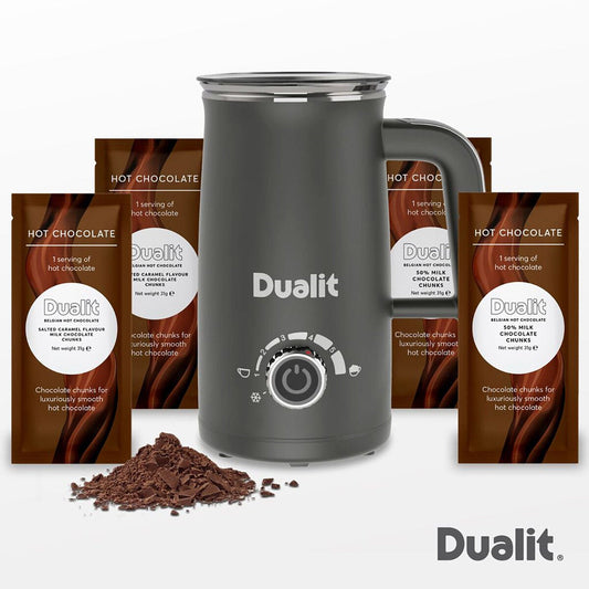 Dualit Milk Frother Max Grey 580ml Hot Chocolate Maker Cordless Cool-Touch Jug