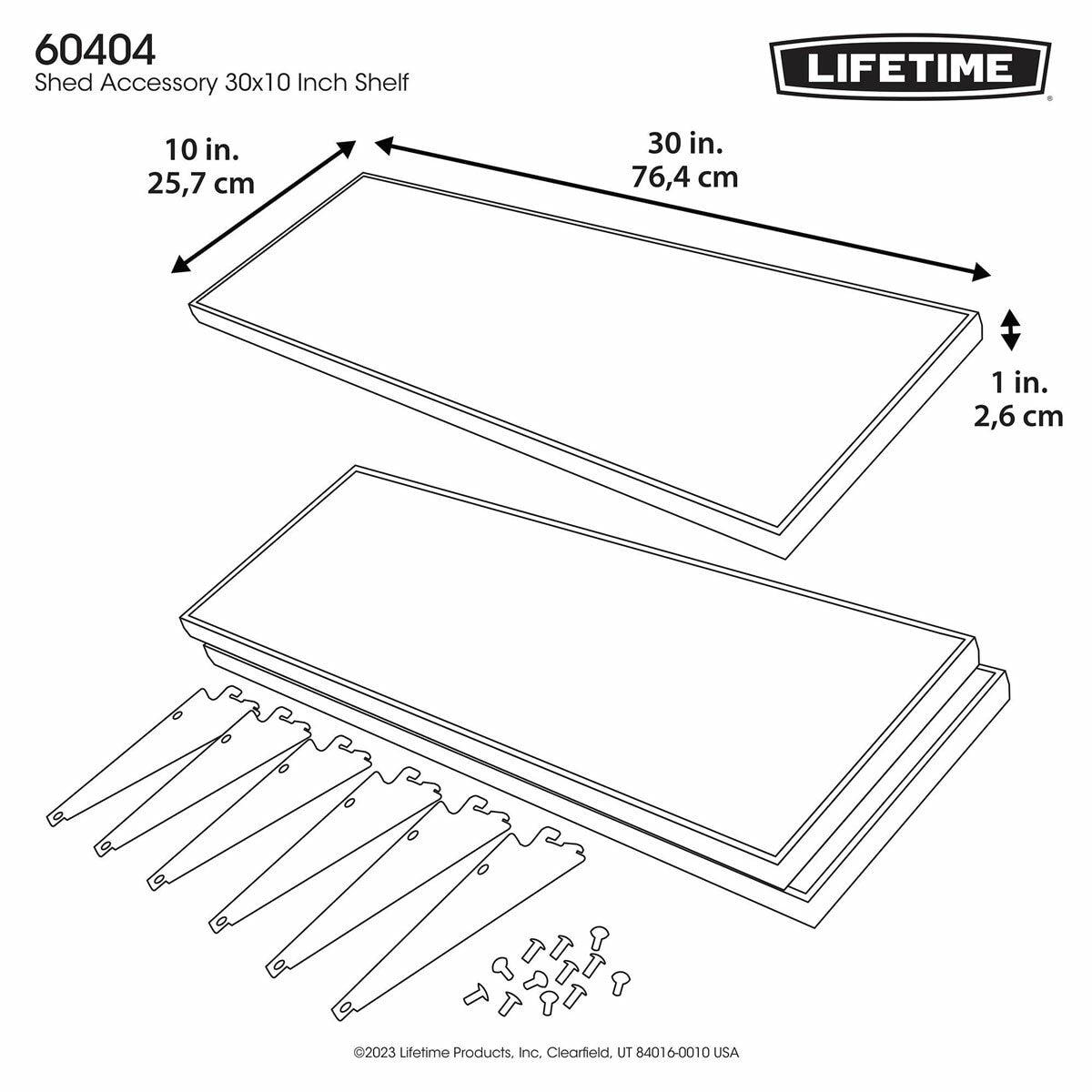 Lifetime 3 Piece Shelf Accessory Kit 60404 Steel Reinforced Black Plastic