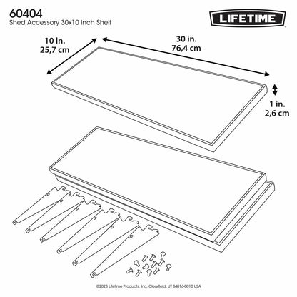 Lifetime 3 Piece Shelf Accessory Kit 60404 Steel Reinforced Black Plastic