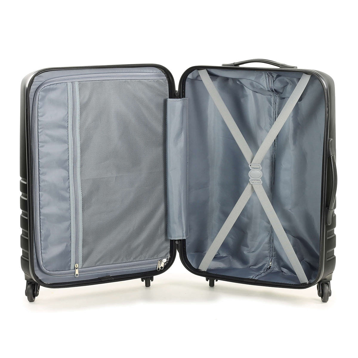 Rock Byron 3 Piece Hardside Luggage Set ABS Spinner TSA Lock Black Suitcases
