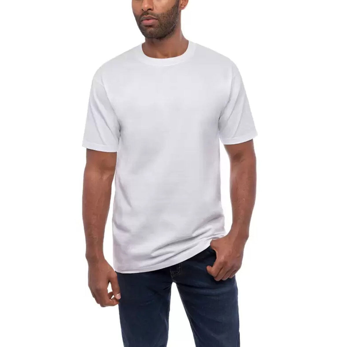Kirkland Signature Men's White Crewneck Cotton T-Shirts 6 Pack Medium Multipack