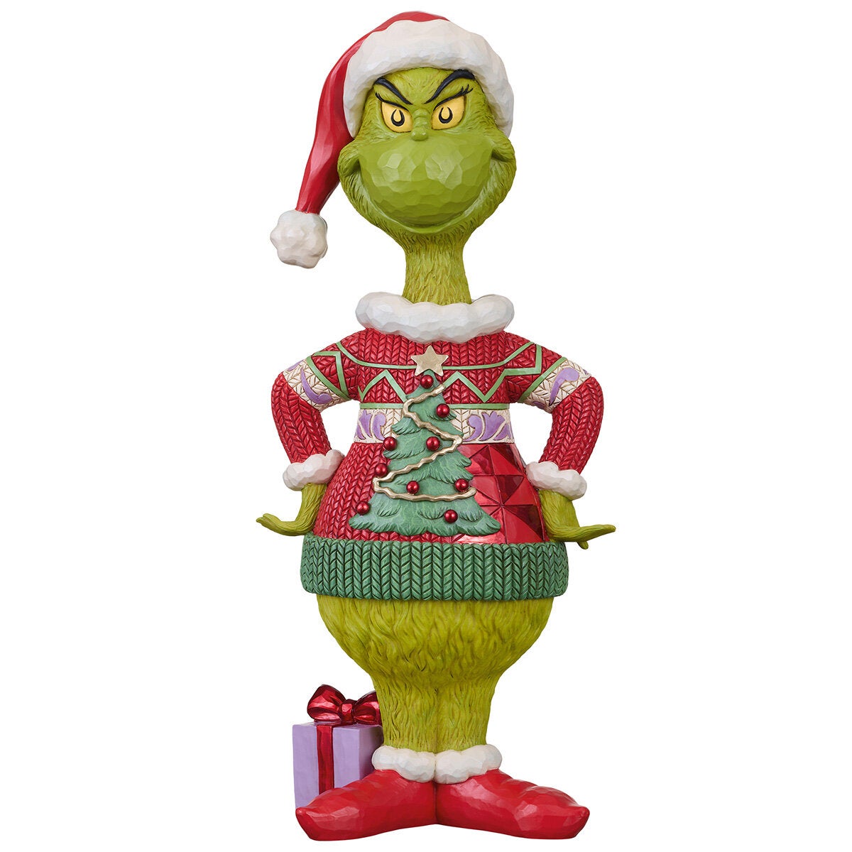 Grinch Ugly Sweater Statue Jim Shore 20 Inch Stone Resin Christmas Figurine
