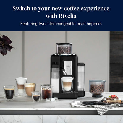 De'Longhi Rivelia Bean to Cup Coffee Machine EXAM440.55.B Black 1.4L 19 Bar