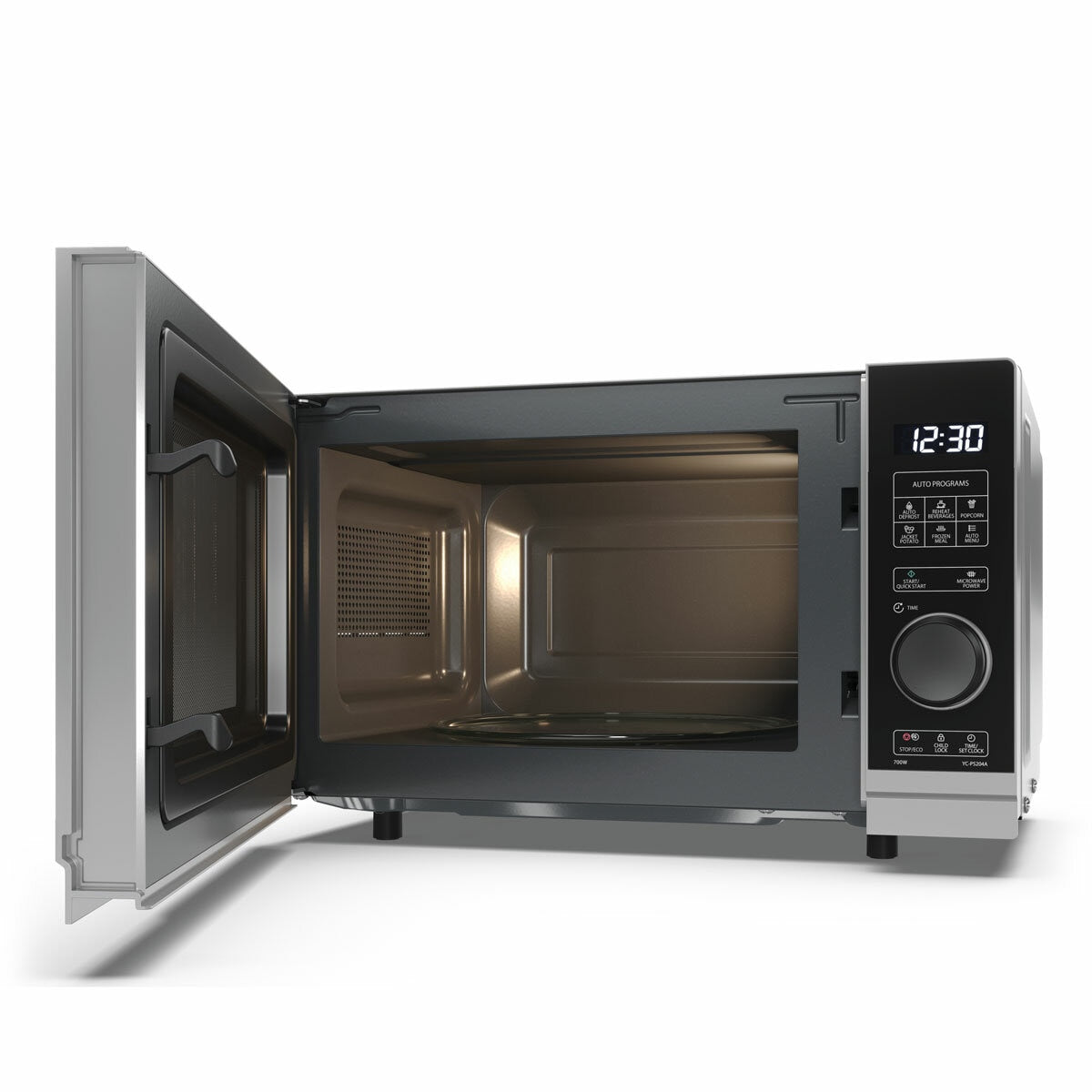 Sharp YC-PS204AU Solo Microwave Oven 700W 20 Litre Digital Silver 10 Levels