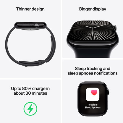 Apple Watch Series 10 GPS Cellular 46mm Titanium Smartwatch Natural Milanese S/M