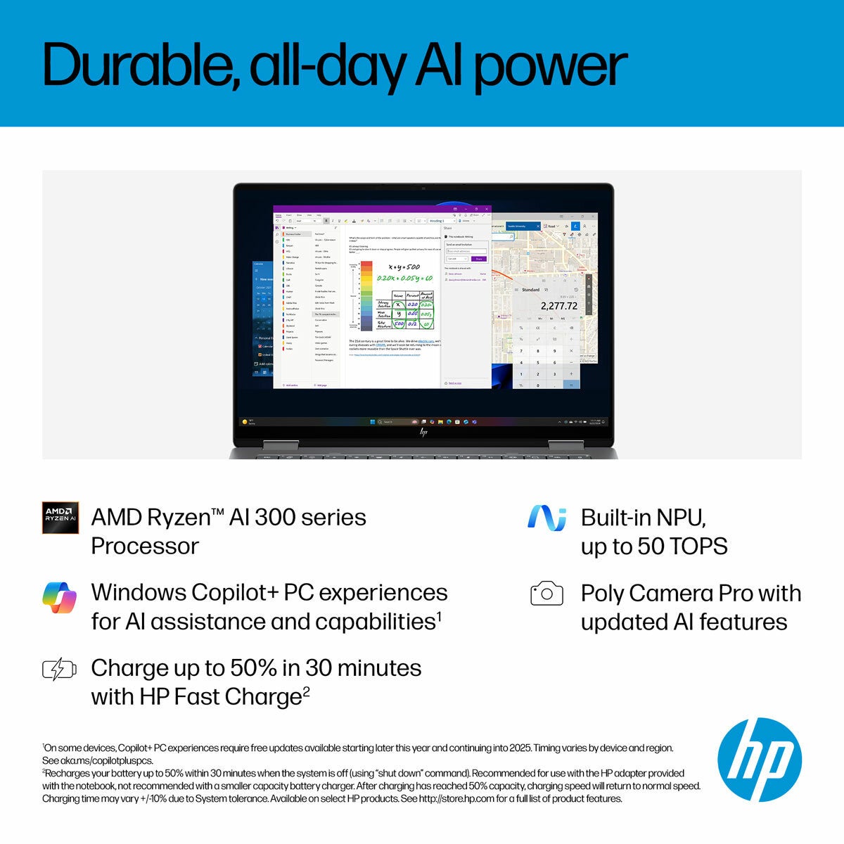 HP Omnibook X 14 Flip 2-in-1 Convertible Laptop AMD Ryzen AI 7 16GB 1TB OLED