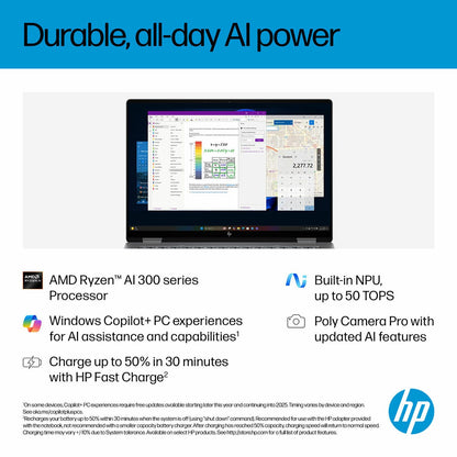 HP Omnibook X 14 Flip 2-in-1 Convertible Laptop AMD Ryzen AI 7 16GB 1TB OLED