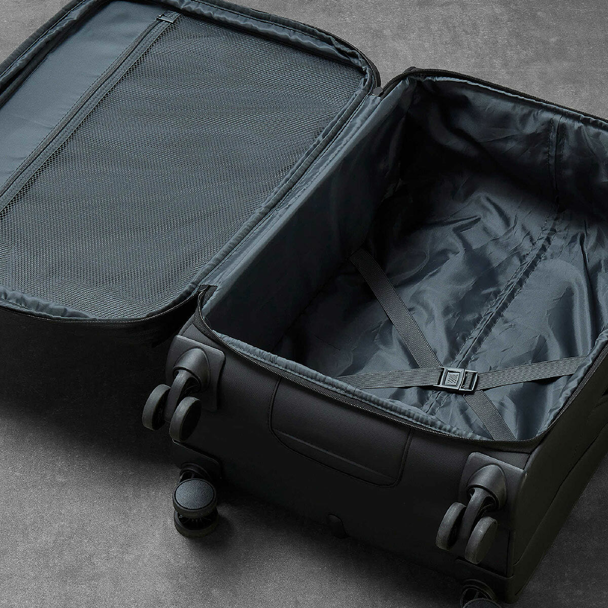 Rock Harper Black Softside 3pc Luggage Set Cabin Medium Large Expandable TSA