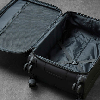 Rock Harper Black Softside 3pc Luggage Set Cabin Medium Large Expandable TSA
