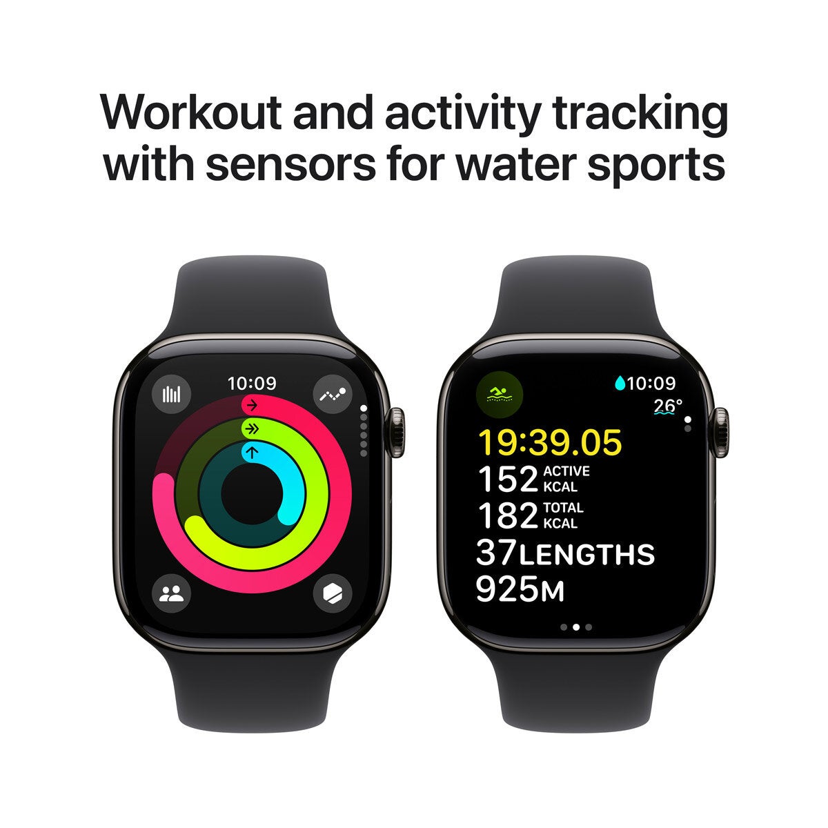 Apple Watch Series 10 GPS Cellular 46mm Slate Titanium Black Sports Band M/L