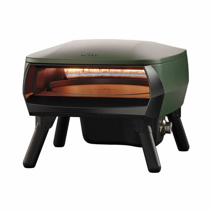 Witt Piccolo Rotante Gas Pizza Oven 13" 500°C 5 Piece Bundle Green Outdoor