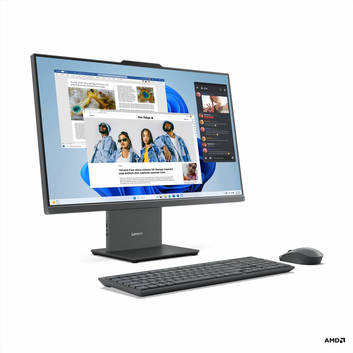 Lenovo IdeaCentre AIO 27" AMD Ryzen 7 16GB 512GB SSD Windows 11 Desktop PC