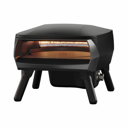 Witt Piccolo Rotante Gas Pizza Oven 13" 500°C Rotating Stone 5 Piece Bundle Blac