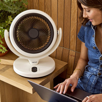 AirCraft Lume Mini Desktop Fan Remote Control LED Ambient Light 12 Speed 24W